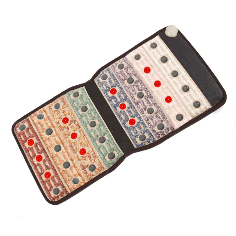 100*45CM PEMF Rainbow Far Infrared Jade Tourmaline Electric Massage Chair Mat With heating pad Suitable For Office And Home Use