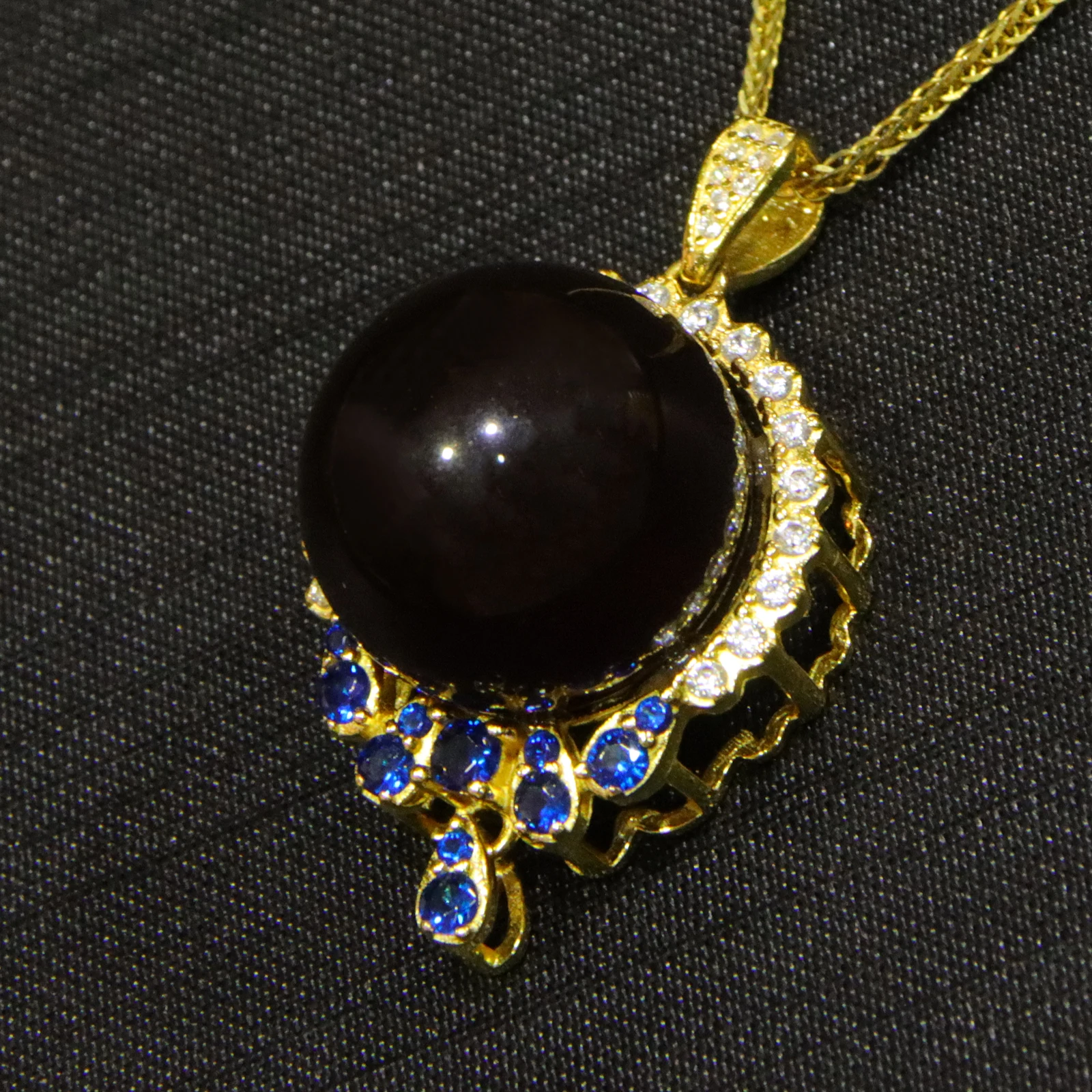 Natural Violet Amber Pendant Sterling Silver Setting 17mm Round Bead Lilac Amber Jewelry Gift for Women