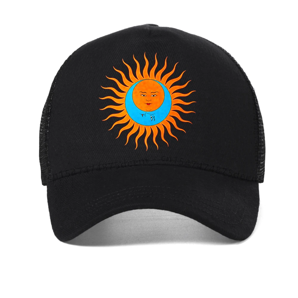 

Crimson King Sun & Moon Graphic Print baseball cap Outdoor King Crimson Larks Tongues Cap Summer mesh adjustable snapback hats