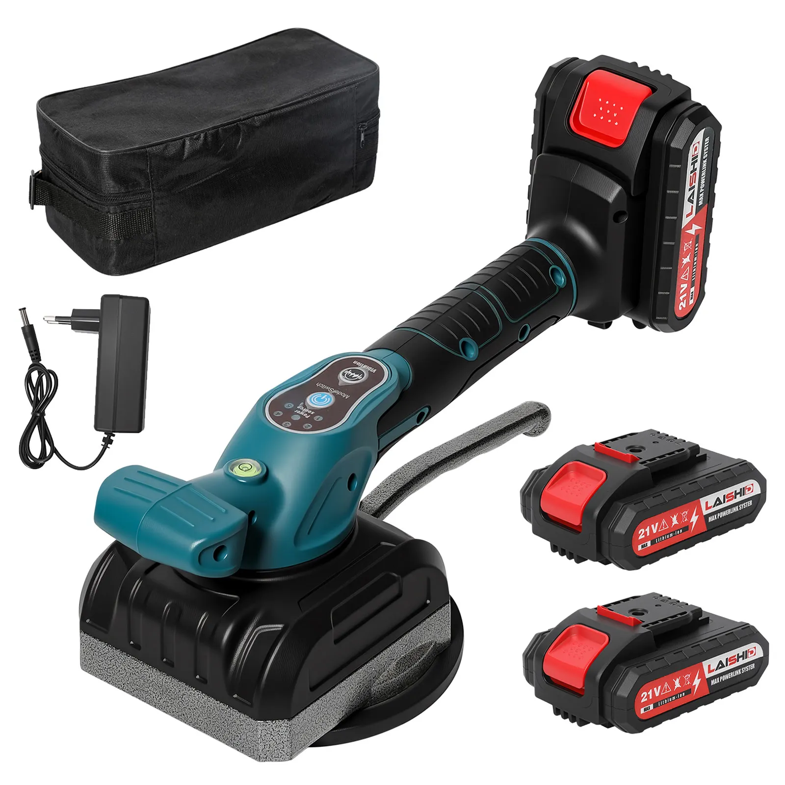 Vibrateur de pose de carreaux 3500W 200KG, outil électrique de nivellement par vibration à 6 niveaux, compatible avec batterie 18V