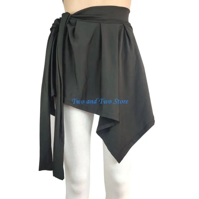 HX6F Sports Yoga Skirt Anti-Exposure Ballet Dance One-Piece Strap Cover Up Hip Scarf