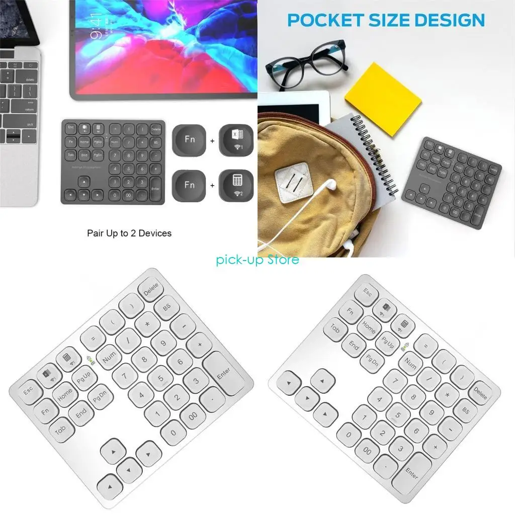 

Q5WA Compact Bluetooth-compatible Numeric Keypad for Office, Comfortable Typing Experience, Long lasting Battery Life