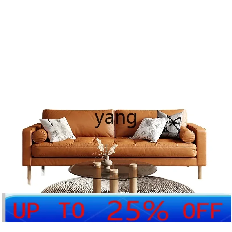 LTT تكنولوجيا بسيطة غرفة المعيشة الجلدية الخفيفة الفاخرة مصمم المتوسطة والقديمة نمط شقة صغيرة أريكة فنية جلدية