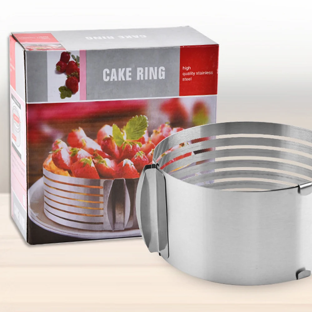 20CM 30CM Adjustable Round Bread Cake Cutter Slicer Stainless Steel Cake Cutter 7 Layers Slicer Mousse Ring Mould Baking Gadgets