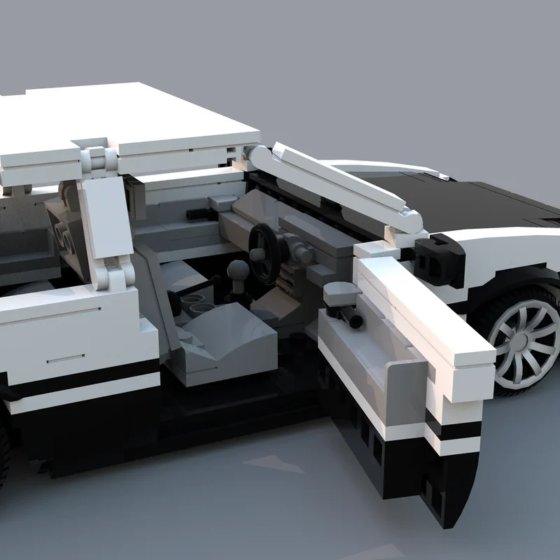 NEW 706 PCS Creative White Car Technical Bricks Customize Model Display Block Toys For Kids DIY Assembly Surprise Birthday Gifts