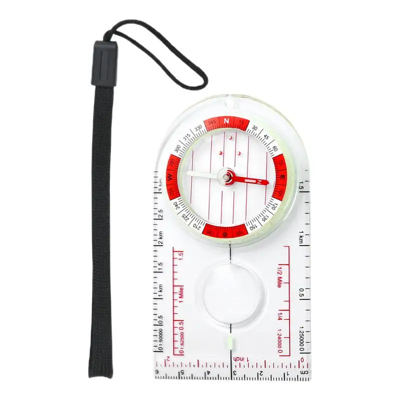 Professional Mini Compass Map Scale Ruler Multifunctional Equipment Outdoor Hiking Camping Survival Guiding Tool