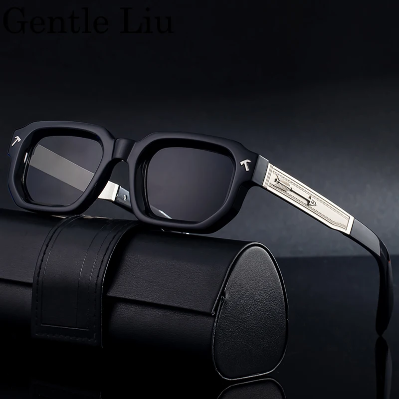 Polarized Square Punk Sunglasses Men 2026 Luxury Brand Classic Vintage Steampunk Sun Glasses For Male Driving Retro Eyewear