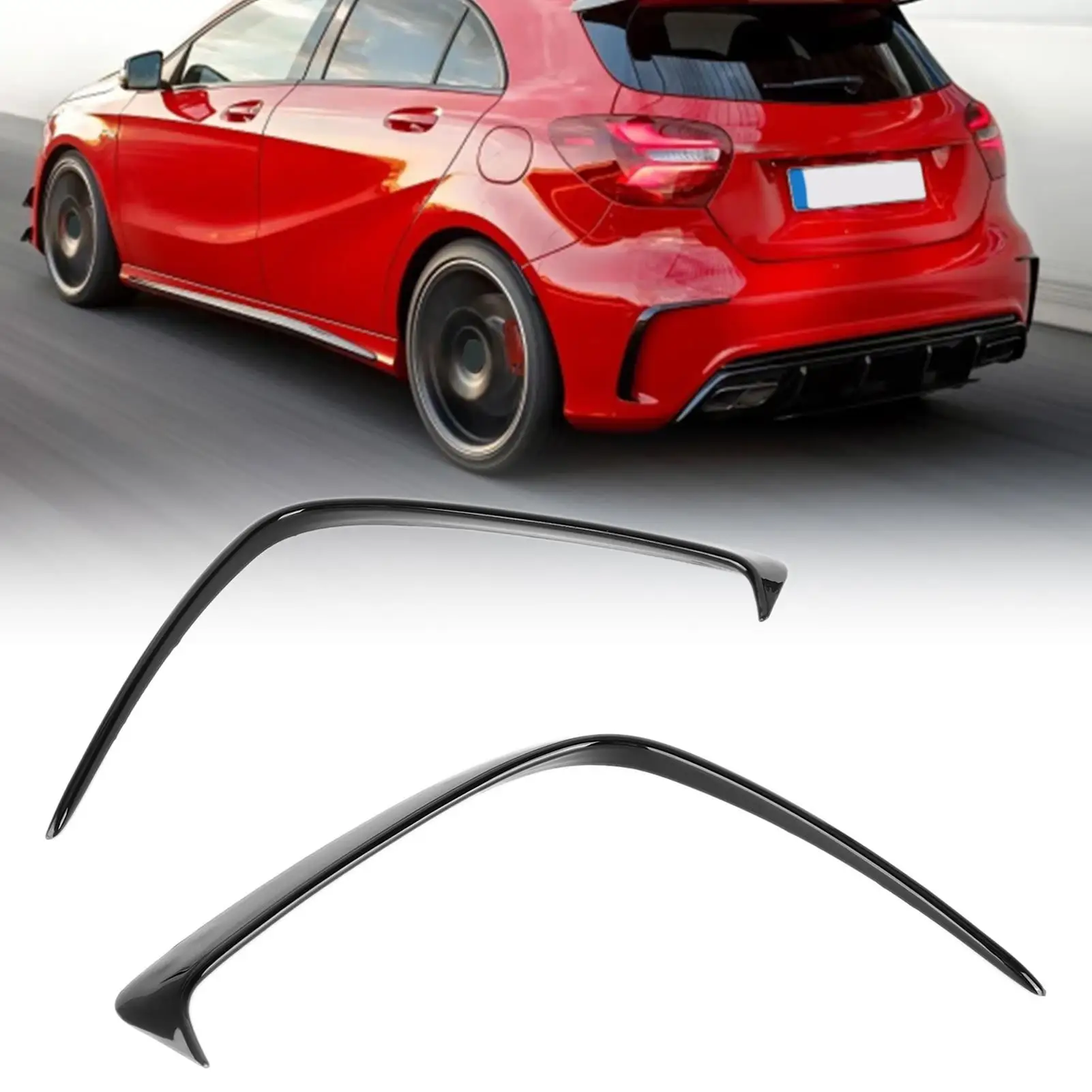 Rear Bumper Vent Trim Gloss Black Rear Bumper Vent Cover for double Sided Adhesive Tape for Mercedes benz A-Class W176