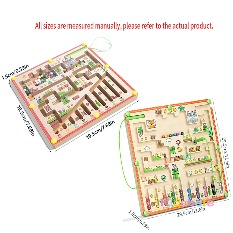 Labirinto Montessori Gioco da tavolo Numero Ordinamento dei colori e abilità motorie fini Labirinto magnetico in legno Giocattoli educativi per i più piccoli