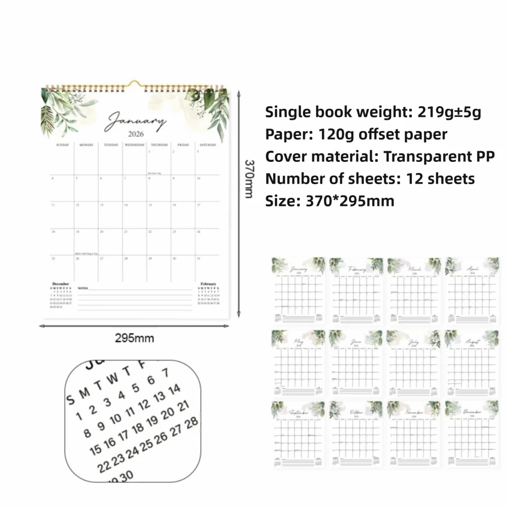 

Wire-O-Binding Daily Planner Calendar Foldable Study 2026 Wall Calendar Jan. 2026 - Dec. 2026 Colorful Hanging Calendar Travel