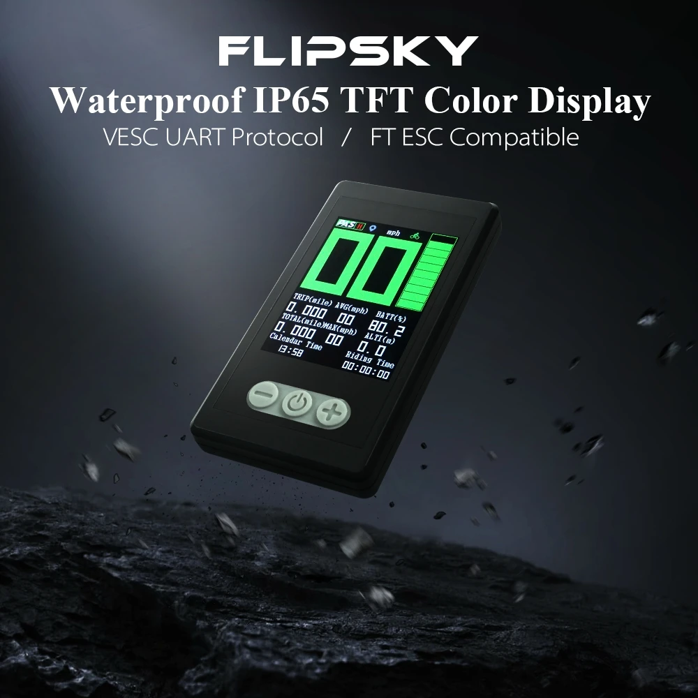 Ebike Display Flipsky Ebike TFT Color Disply Advanced Display with GPS Function IP65 Waterproof for Ebike