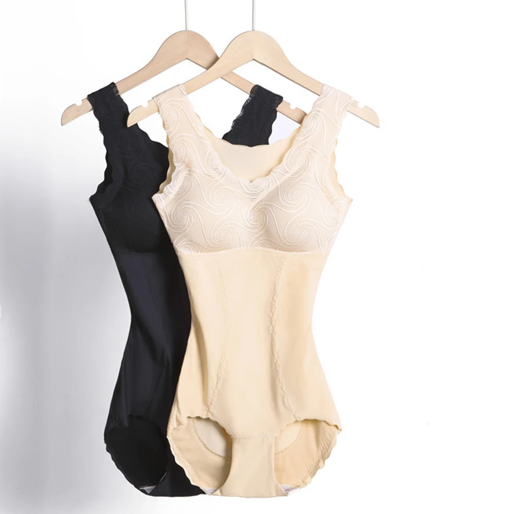 Women Body Shapewear Bodysuit with Bras Postpartum Tummy Control Reducing and Body Shaper Bodysuit Crotch with Adjustable Hooks