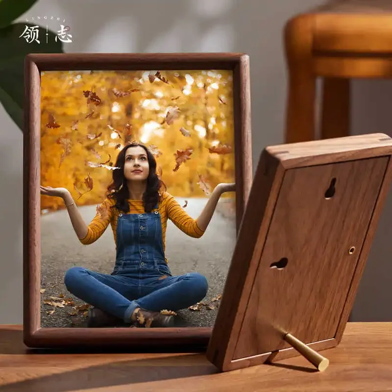 Black Walnut Solid Wood Photo Frame 8-Inch A4 Picture Frame for Home Display Premium Wooden Frame Home Décor Gift