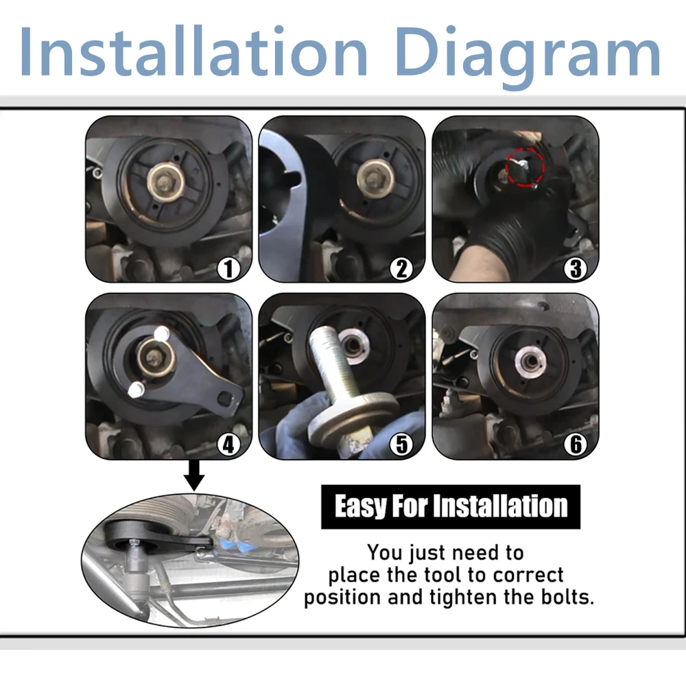 ตัวยึดพูลเลย์แดมเปอร์เพลาข้อเหวี่ยงพร้อมเครื่องมือปรับสมดุลและน็อตข้อเหวี่ยงสำหรับรถยนต์โตโยต้าและเล็กซัส
