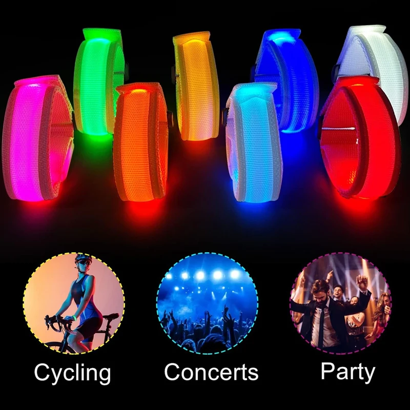 

LED Reflective Bracelet Nylon Adjustable Armband Luminous Night Running Climbing Strap Outdoor Sports Safety Bright Band