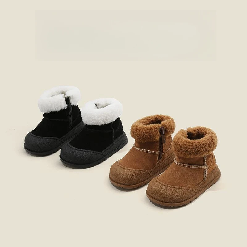 Claladoudou 2024 New Winter Baby Boots Warm Rubber Sole Toddler Kids Sneakers Infant Winer Shoes Fashion Little Boys Girls Boot