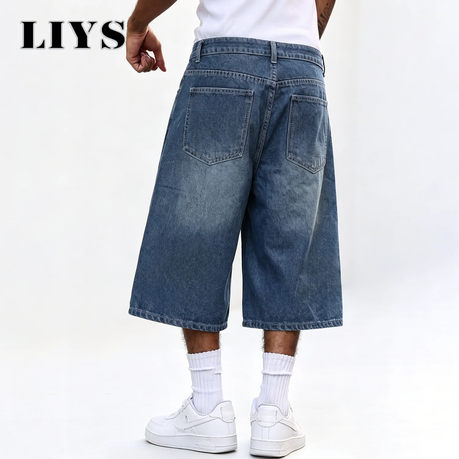 Men's Distressed Ripped Denim Shorts Baggy Jorts Retro Street Style Loose Jean Shorts Suitable for Daily Casual Wear Men's Short