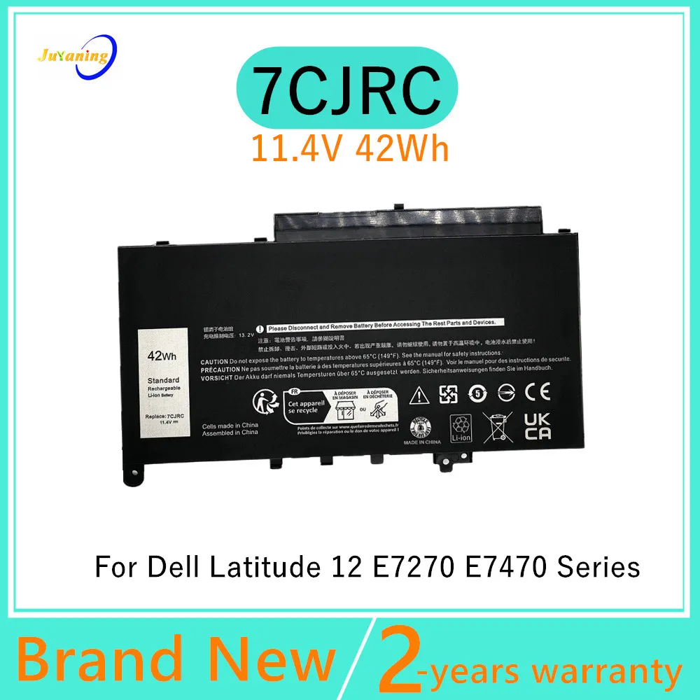 Juyaning 11.4V 42Wh Laptop battery For Dell Latitude 12 E7270 E7470 Series 7CJRC 07CJRC