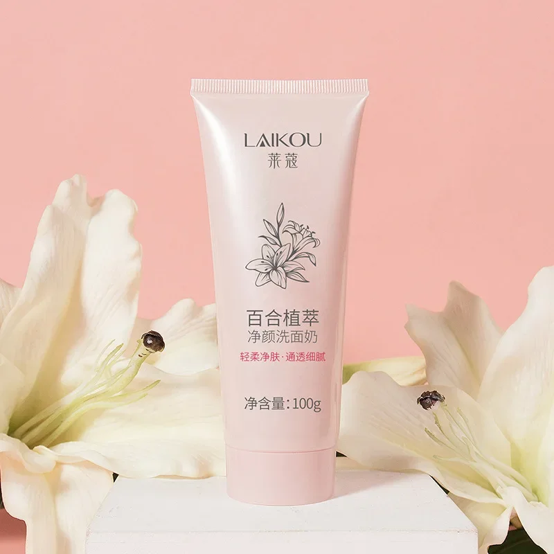 

Lily Face Cleanser Rich Foam Deep Clean Remove Grease Improve Oily Face Wash Cream Gentle Moisturizing Face Blackhead Cleaning