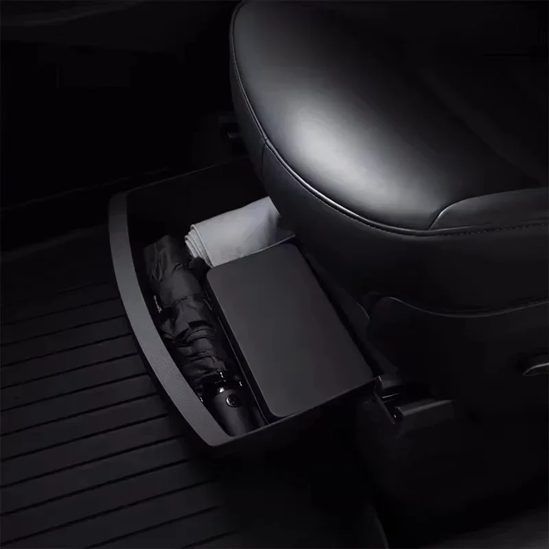 Under Seat Storage Tray For Tesla Model Y 2021-2024 Car Garbage Bins High Capacity Organizer Case Drawer Holder Auto Accessories