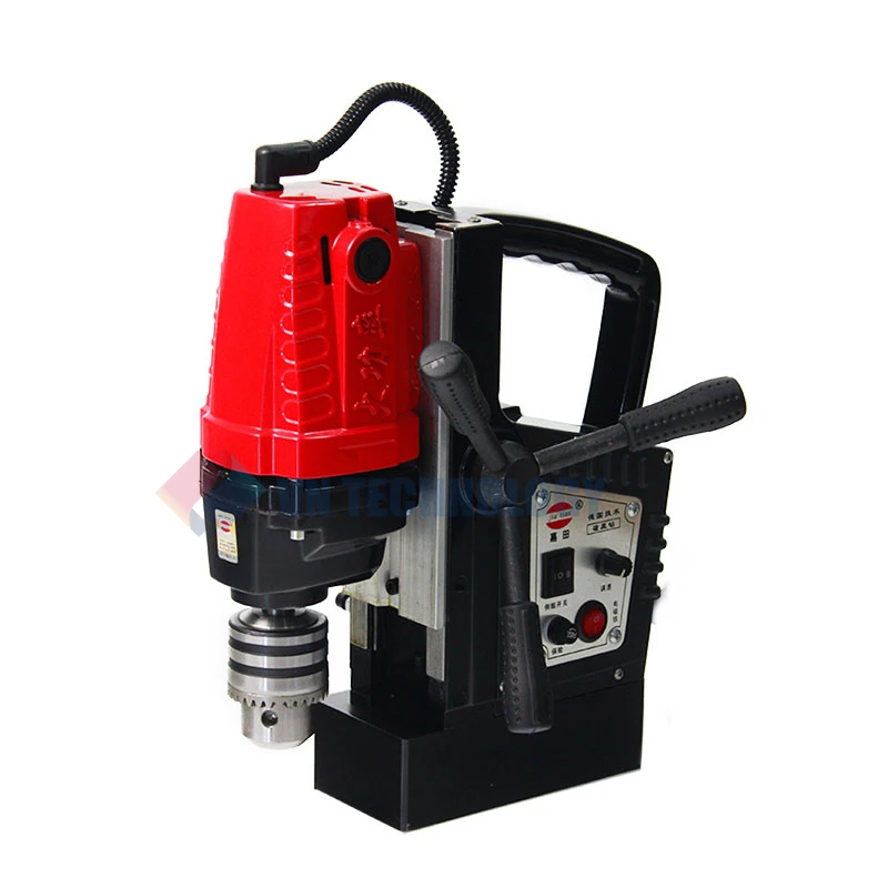 Magnetic Drill, 220V Stepless Speed Electromagnetic Drill Press 0-650RPM Portable Bench Drill Core Drill, 800W Drill Press