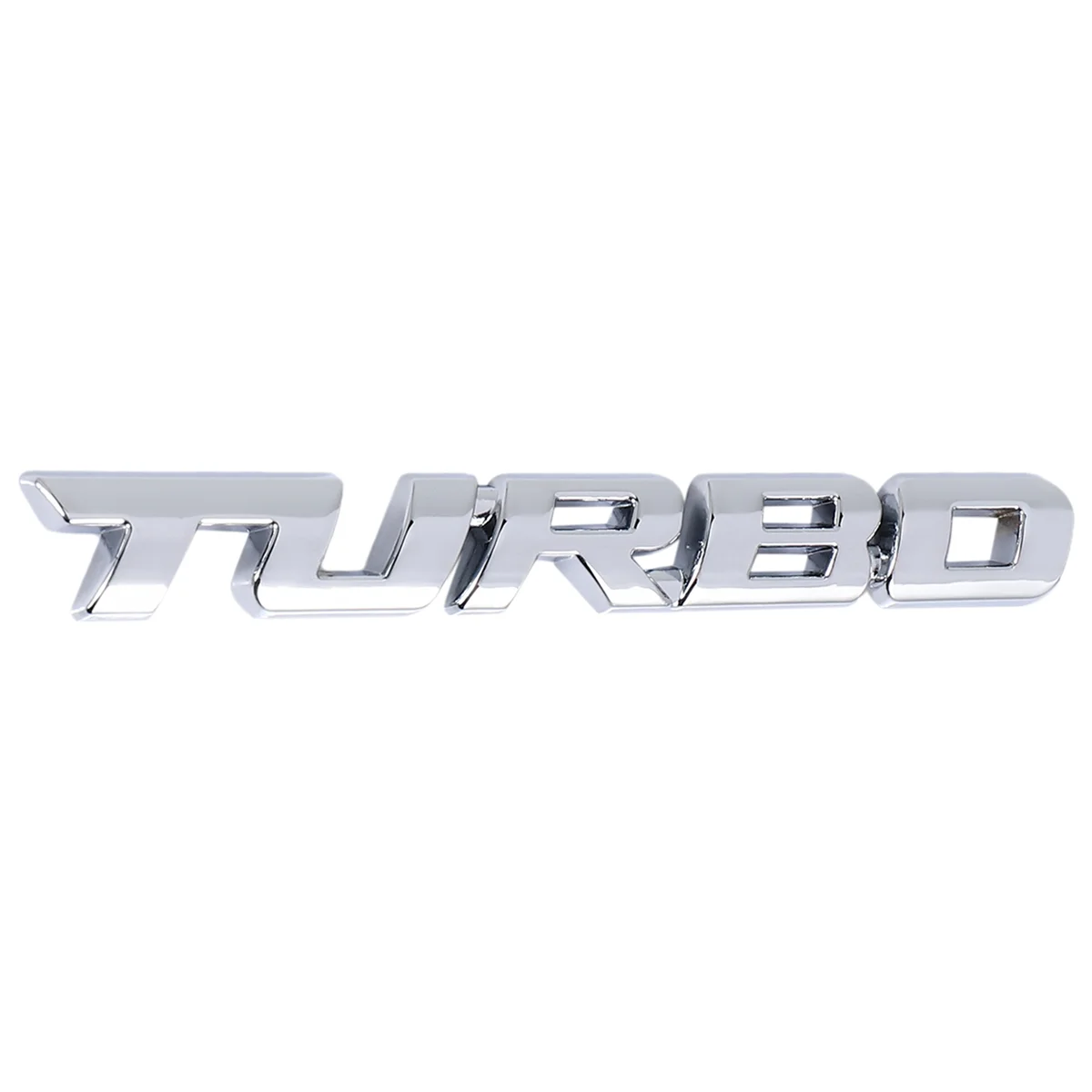 TURBO Universal Car Motorcycle Auto 3D Metal Emblem Badge Decal Sticker, Silver