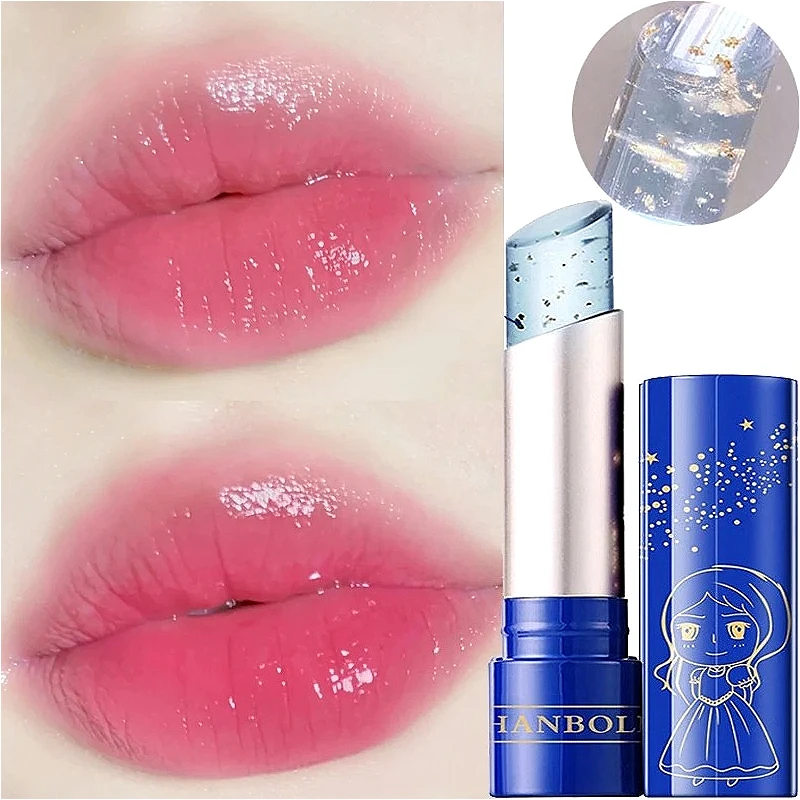 金箔入りグロッシー2in1リップバーム・リップスティック |   温度によって色が変わる |   長時間持続する保湿と小じわ軽減