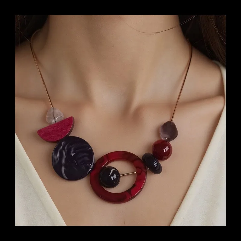 

Модное геометрическое акриловое ожерелье, нерегулярное ожерелье большого бренда, женские аксессуары Tide