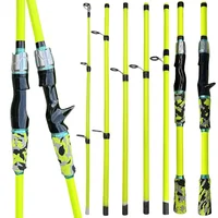 Caña de pescar con señuelo giratorio de fundición de 1,8/2,1 m, caña de pescar ultraligera de carbono para viaje, 4/5 secciones con mango de EVA para todas las aguas