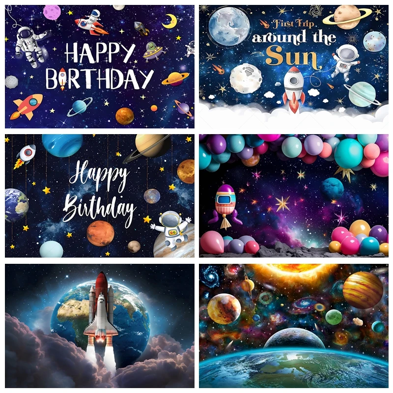 

Space Galaxy Birthday Backdrop Cosmic Starry Universe Nebula Background Photography for Baby Shower Birthday Party Decor Props