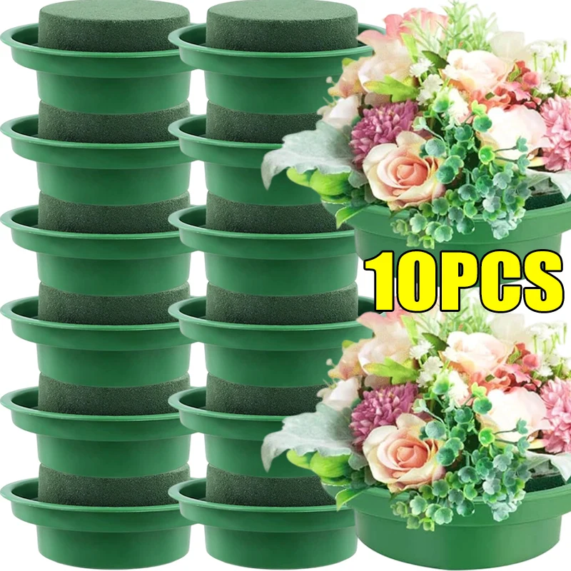 Plaque de mousse florale sèche et humide avec bol, blocs de fleurs fraîches et artificielles, pour arrangement de bricolage, fournitures de décoration de mariage