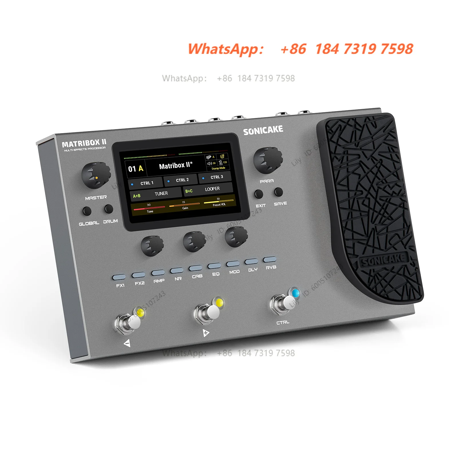 SONICAKE Matribox II Guitar Bass Amp Modeling Multi-Effects Processor with Expression Pedal FX Loop MIDI Stereo USB EU US Power