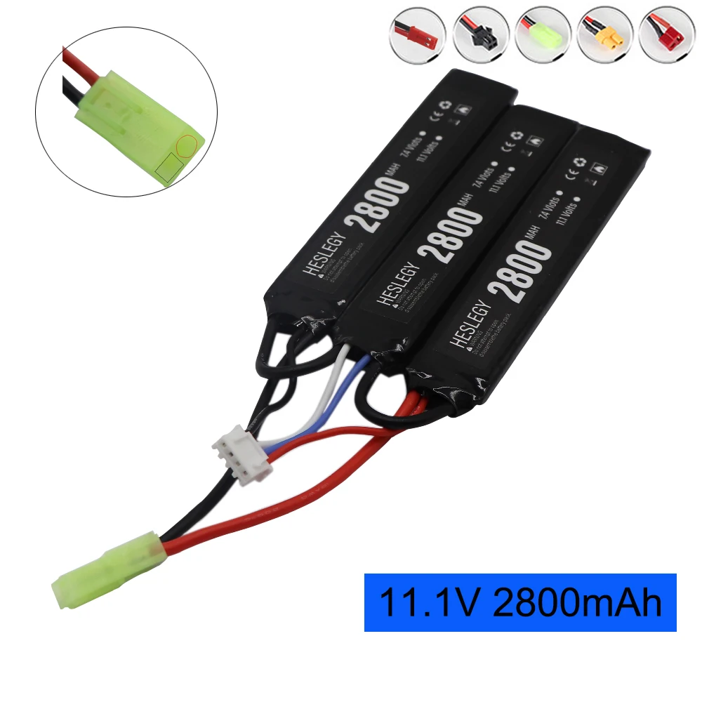 11.1V 3S Lipo Battery Water Gun for AKKU Mini Airsoft BB Air Pistol Electric Toys RC Parts 11.1v batteries 11.1V 2800mAh 40-80C