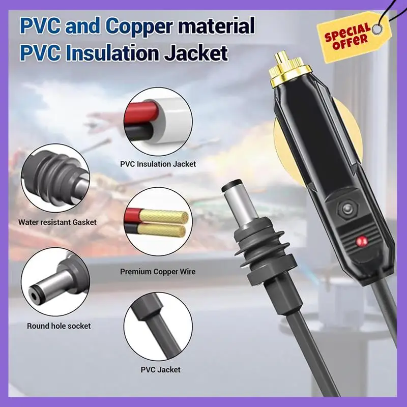 

-A96Z 6X For Starlink Mini DC Power Cable,DC Car Power Cable For Satellite 18AWG, IP68 Car Charger Power Supply Cord,A