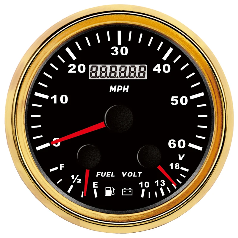 Multifunction Instrument Panel Gauges 0-60MPH GPS Speedometers 10-18v Voltmeters 0-190ohm or 240-33ohm Auto Fuel Level Meters