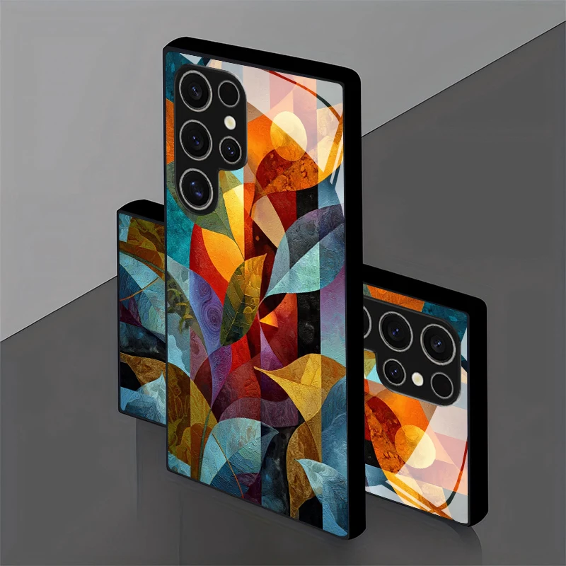 Fall Leaf Abstract Pattern 2D Mobile Phone Case for Samsung S26 S25 S24 S23 S22 S21 S20 A56 A36 A16 - Glass Protective Cover view 4