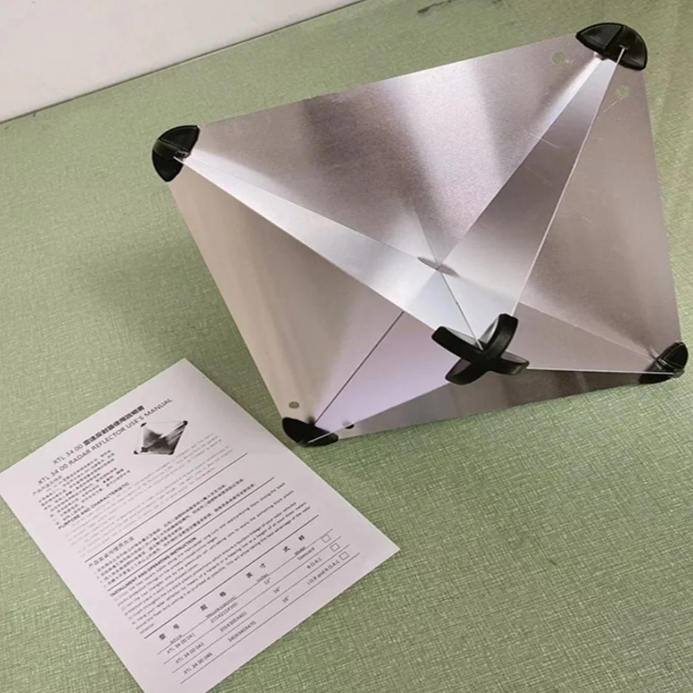 Marine Aluminum Signal Reflector for Vessel Safety - 12in 16in 18in Sizes with Height Adjustable Bracket System