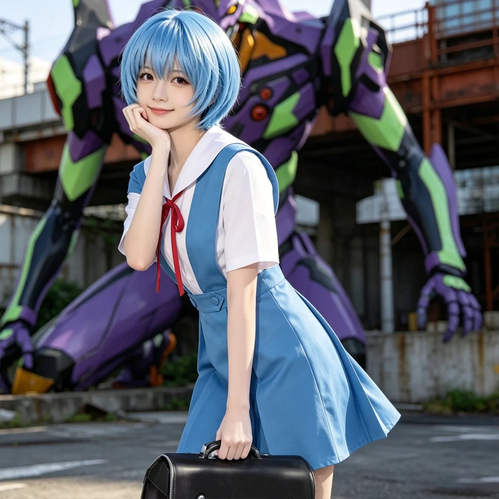 EVA Evangelion Rei Ayanami Asuka Cosplay Costume Japanese School Uniform Dress Anime Cosplay Outfit for Women