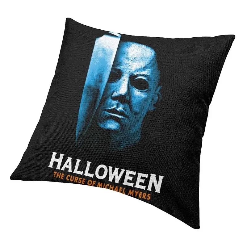 Halloween Michael Myers Cushion Cover Polyester Horror Movie Character Throw Pillow Case for Sofa Square Pillowcase Decoration