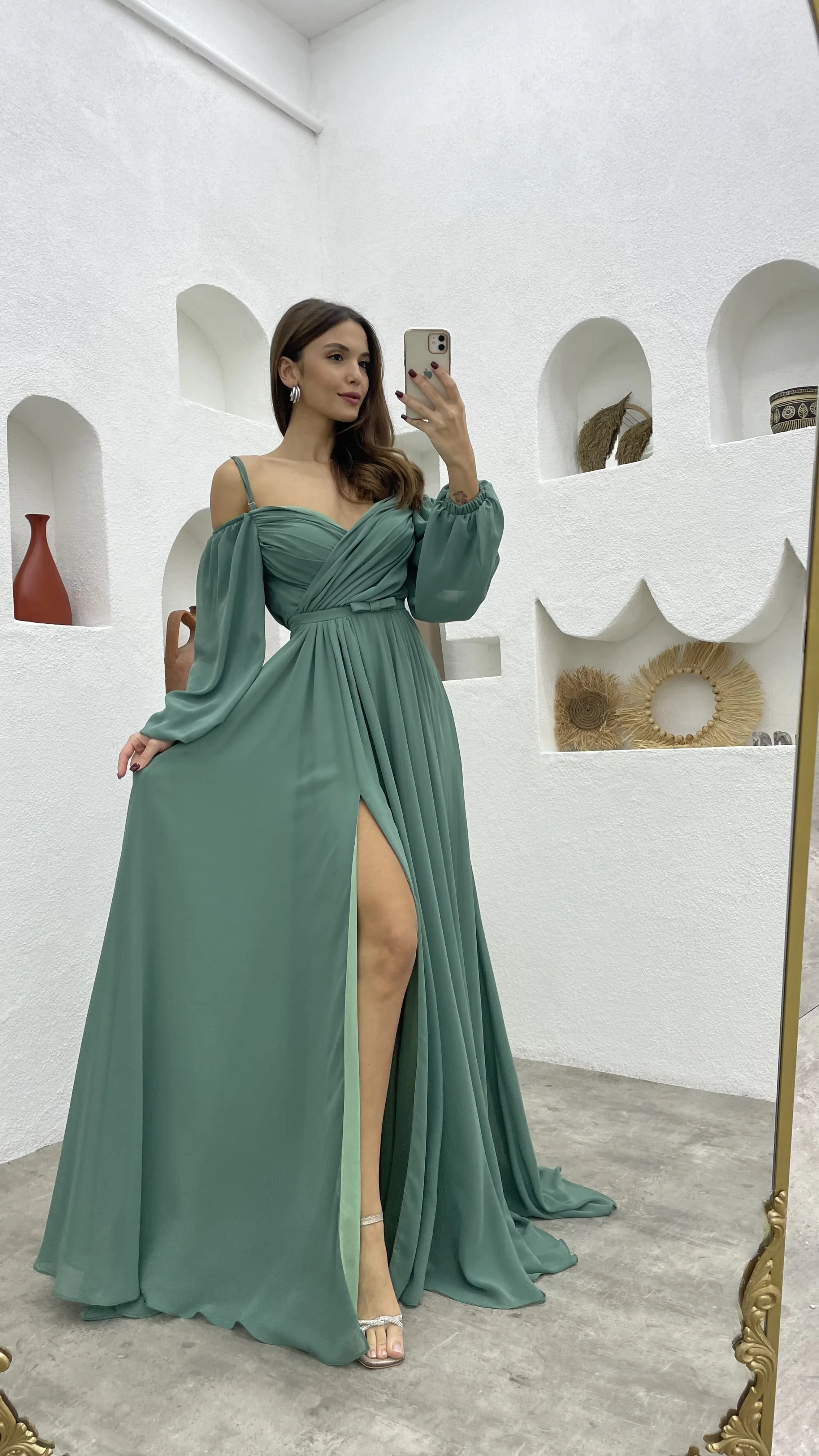 Off The Shoulder tali Spaghetti Sweatheart leher rok acara Formal gaun malam Robe De Soiree Mariage