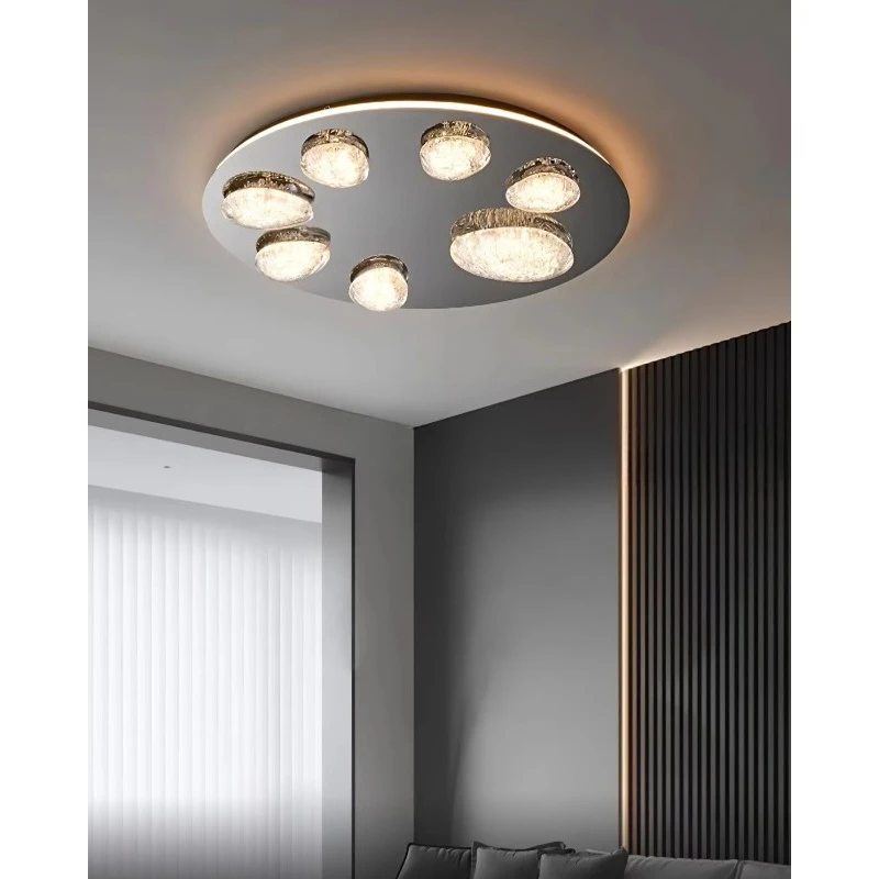 Luxury high quality acrylic stainless steel diode round ceiling home living room bedroom modern diode