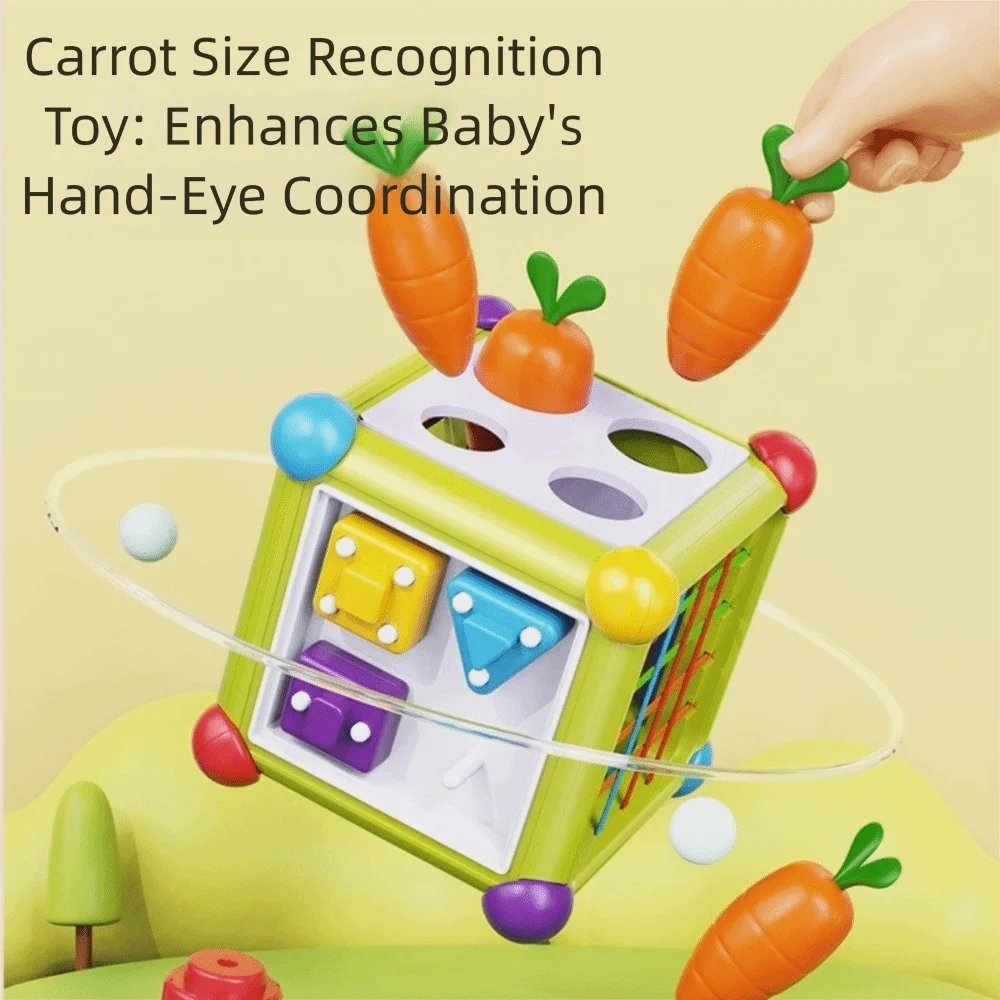 Een set hexahedrale vorm Montessori puzzel educatieve functie duurzame vroege onderwijs box pull ontwerp kleuraanpassing