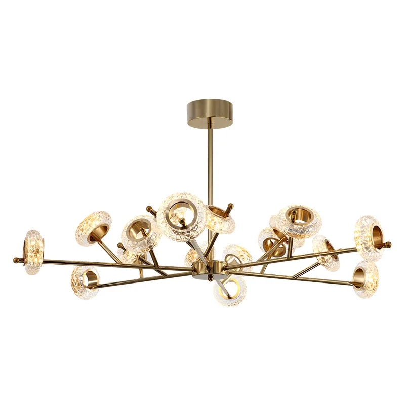 

Modern simple living room chandelier light luxury Nordic restaurant crystal