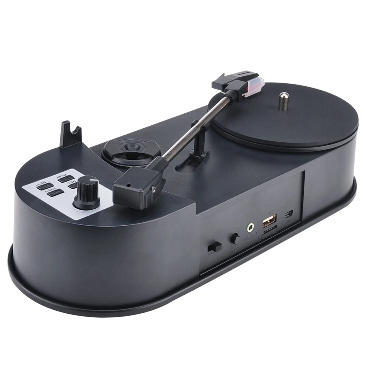 POSV-ポータブル蓄音機 33/45RPM ターンテーブル プレーヤー コンバーター ビニール音楽レコードを MP3 TF カード/USB 内蔵スピーカーに保存
