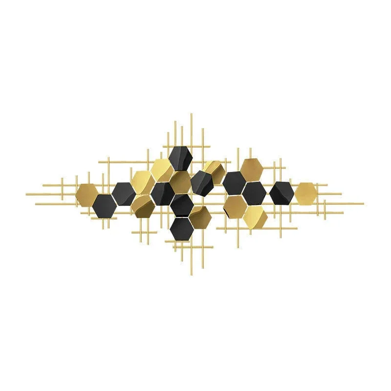 

New Modern Light Luxury Style Living Room Wall Decoration Gold Geometry 3D Wall Art Hanging For Home Decor