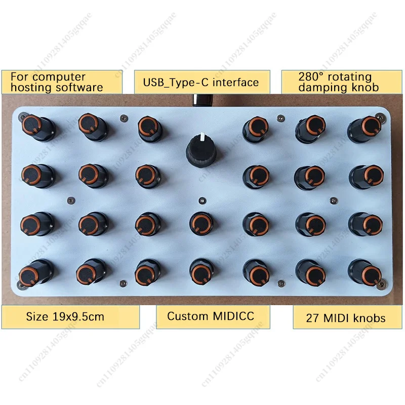 Custom CC Information USB-C Interface Music Host Software Controller 27 MIDI Knob