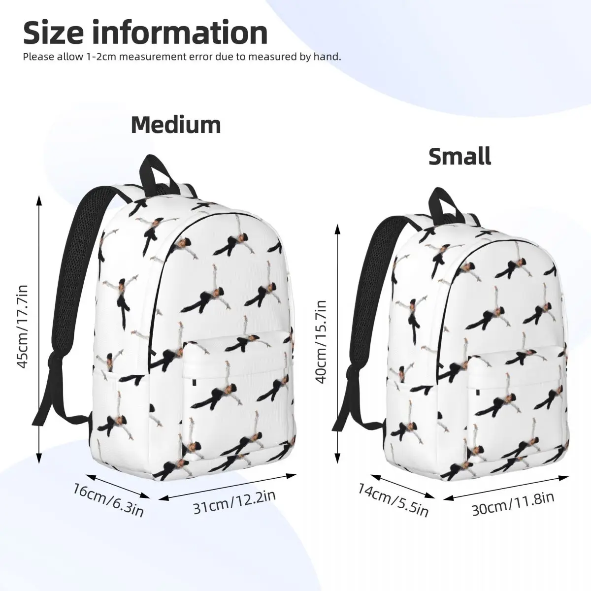 The Swan Yuzuru Hanyu Backpack Daypack Large Capacity Kids BookBag School Bag Shoulder Bags for Boys Girls
