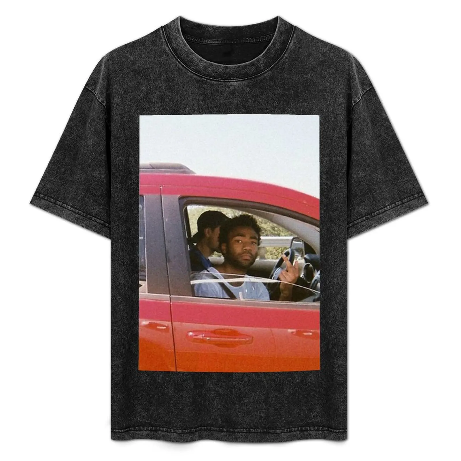 

Gambino In Car T-Shirt anime stuff tops cotton graphic tees aesthetic clothes t shirt men 100℅ cotton