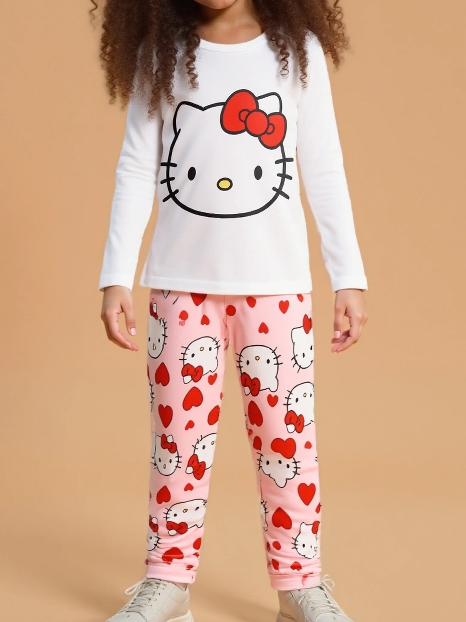 

Sanrio Autumn Baby Girls Adult 2pcs Pajamas Suit KT Hello Kitty My Melody Anime Kids Spring Autumn Pullover Trousers Sleepwear