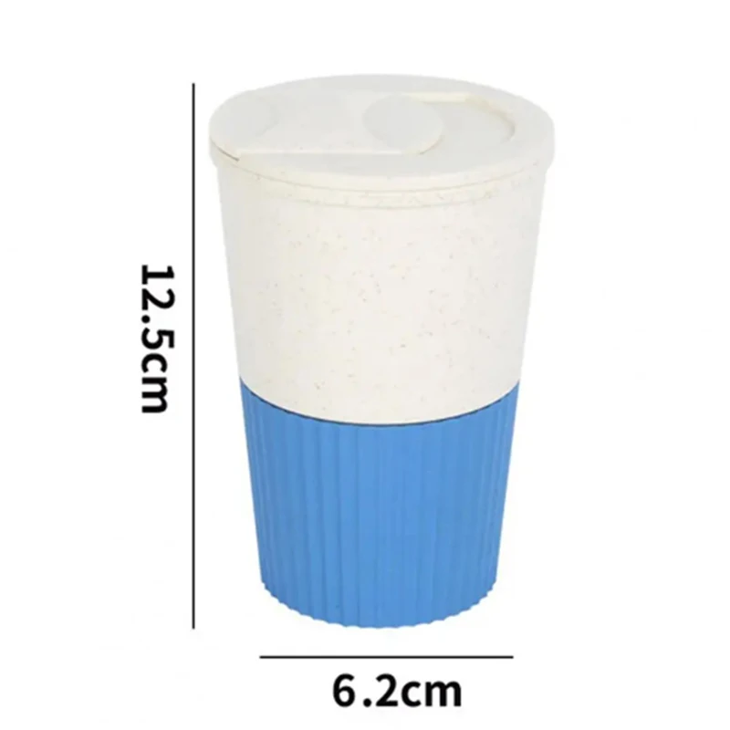 401-500ML Coffee Cup Plastic Wheat Fiber Coffee Cup Travel Mug With Lid Non-slip Sleeve Outdoor Fitness Breakfast Drink Cup view 6